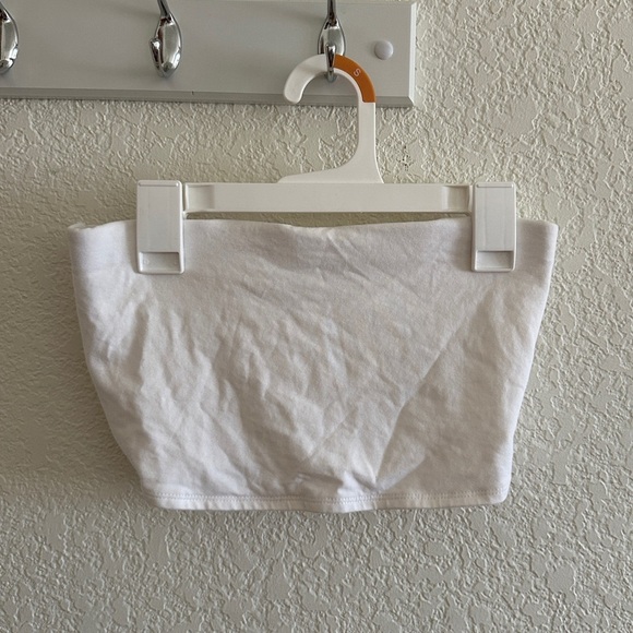 H&M Divided Women’s White Cropped Crop Tube Top Casual Staple Basic Size Small - Picture 2 of 5